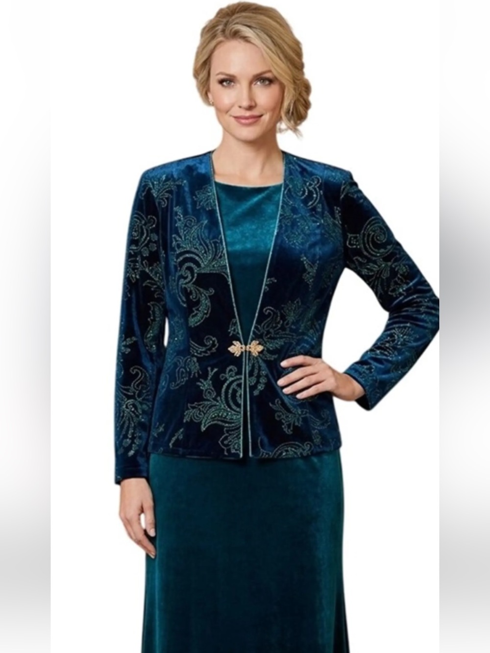 R&M Richards 2pc Evening Jacket and dress Sz 12p